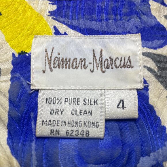 Vintage Neiman Marcus 100% Pure Silk Floral Suit - Size 4 - Picture 7 of 7